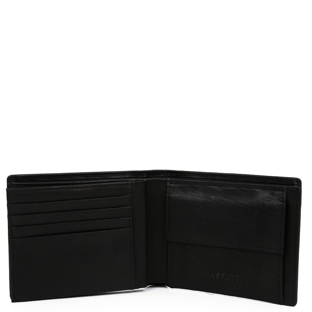 Кошелек Fabretti 100% натуральная кожа коровы 37007N-2 чёрный