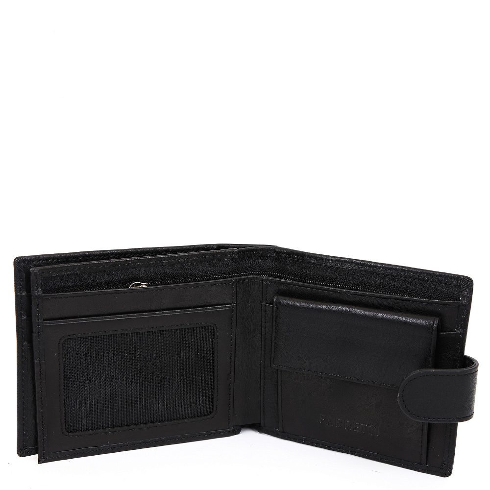 Кошелёк Fabretti 100% натуральная кожа коровы 35023N-2 чёрный