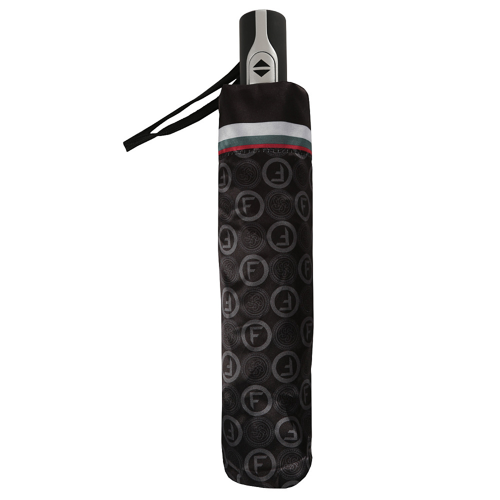 Зонт Fabretti женский автомат UFLS20193-2 чёрный логомания