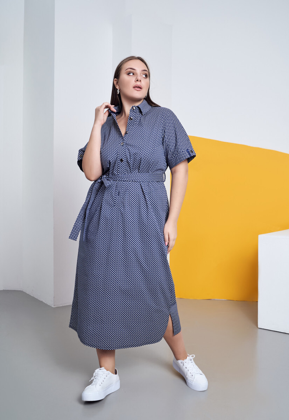 Летнее платье-рубашка AVERI из тонкого мягкого хлопка 92% хлопок, 8% эластан