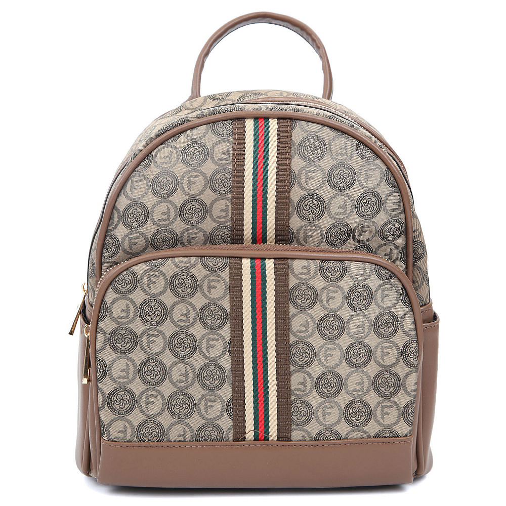 Рюкзак женский Fabretti FRC33600-12 коричневый логомания