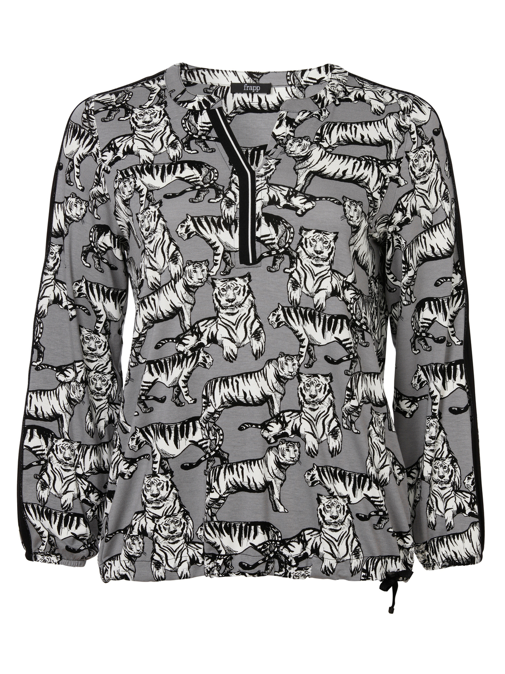 Блуза Frapp принт тигр серый