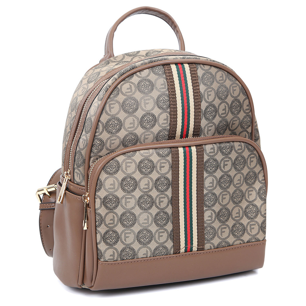 Рюкзак женский Fabretti FRC33600-12 коричневый логомания