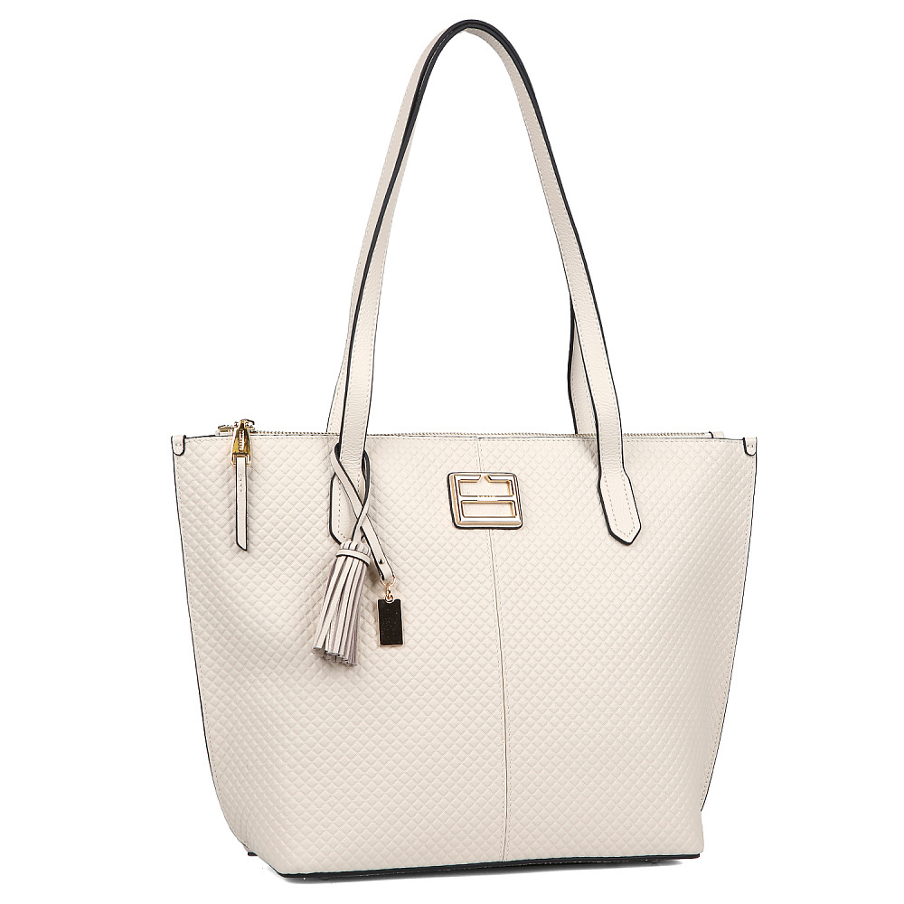 Сумка женская Fabretti 100% натуральная кожа коровы 17375-13 беж белая