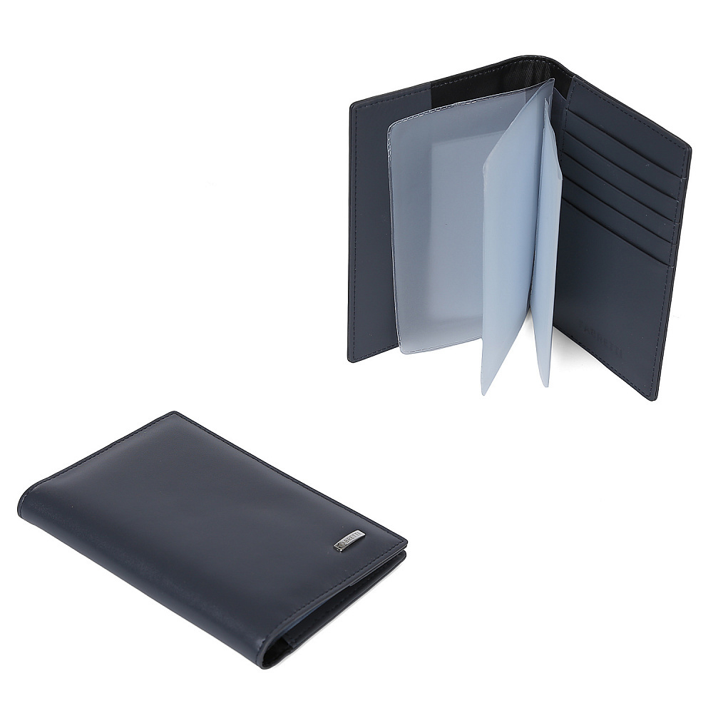 Обложка для документов Fabretti 100% натуральная кожа коровы 54019N-2 чёрная