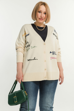 Кардиган Averi из мягкой вискозной пряжи с вышивкой.