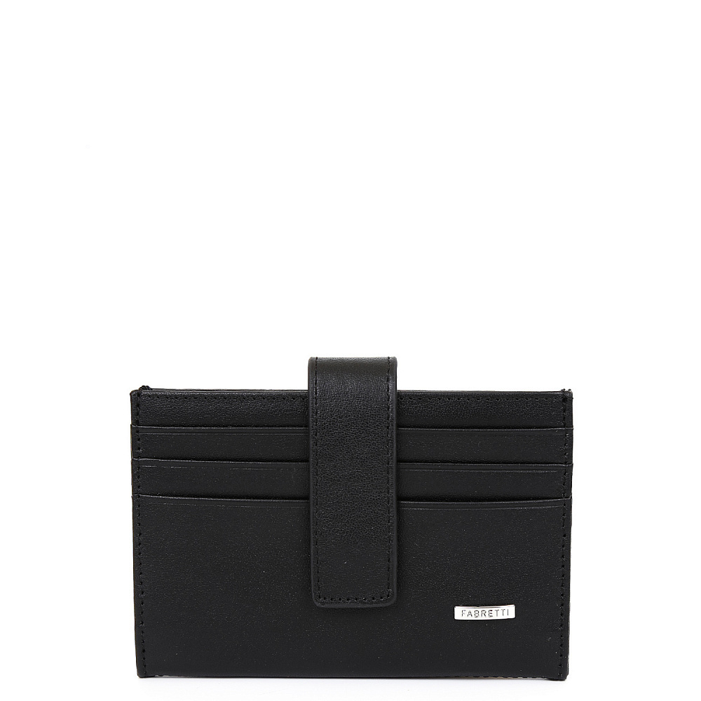 Визитница Fabretti 100% натуральная кожа коровы 46030N-2 чёрная
