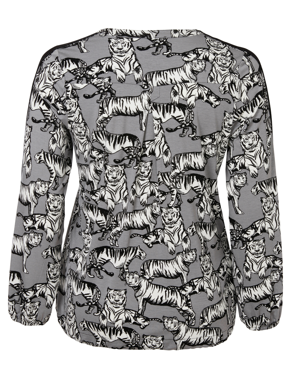 Блуза Frapp принт тигр серый