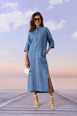 Платье Barbara Geratti лён C2947BG синий меланж