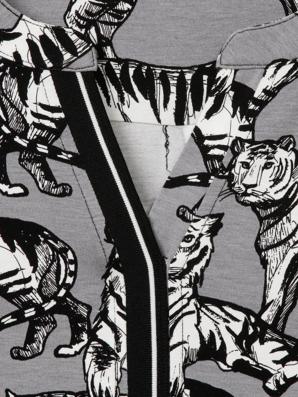 Блуза Frapp принт тигр серый