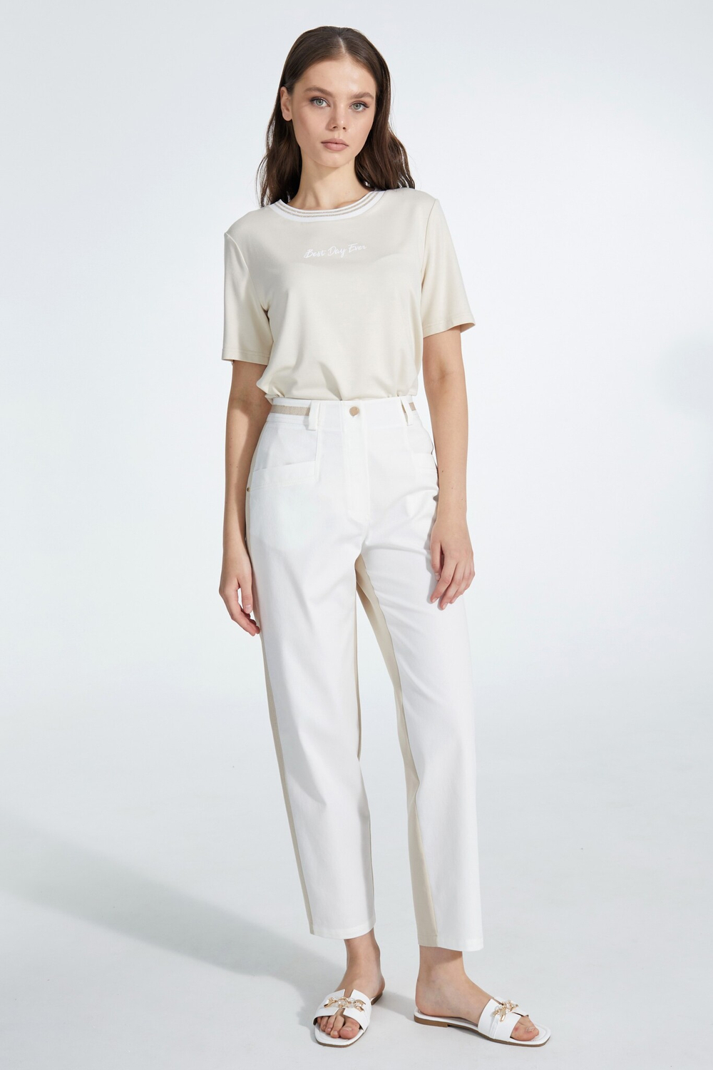 Брюки Nika  Состав: 72% Хлопок, 26% Полиэстер, 2% Эластан