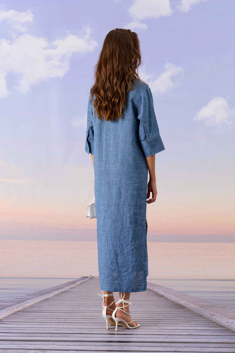 Платье Barbara Geratti лён C2947BG синий меланж